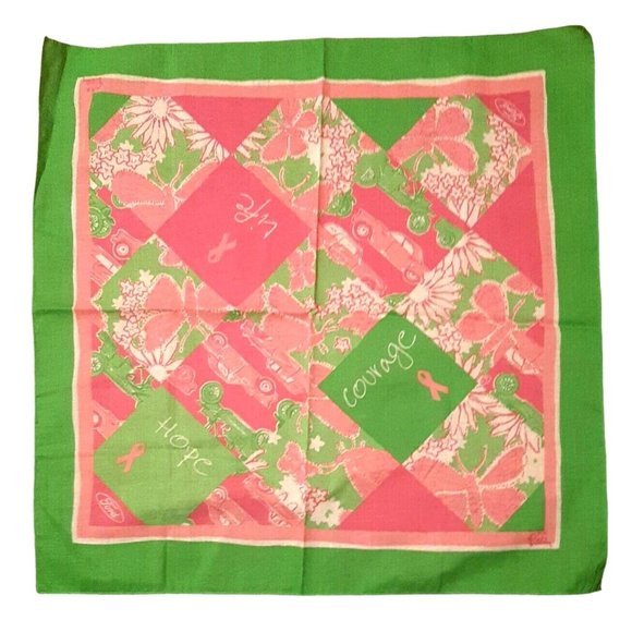 Lilly Pulitzer Accessories Lilly Pulitzer Scarf Breast Cancer Awareness Bandana 2 Ford